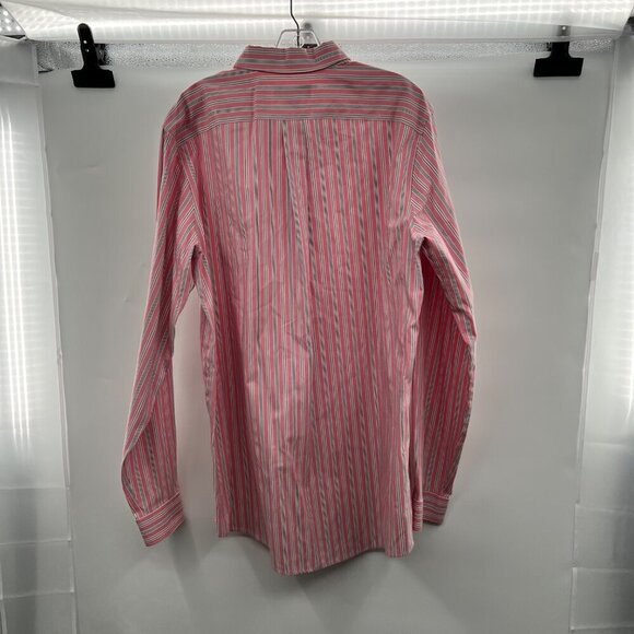 Eddie Bauer Men's Relaxed Fit Button Up Shirt Pink/Multi Striped Large Tall - Picture 7 of 9